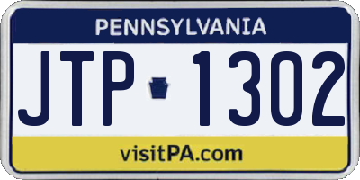 PA license plate JTP1302
