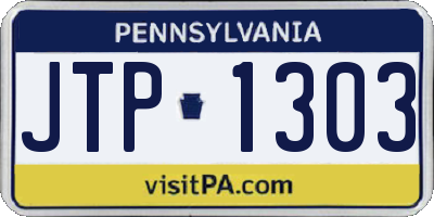 PA license plate JTP1303