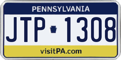 PA license plate JTP1308