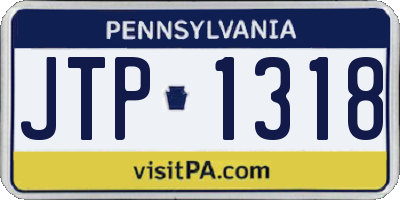 PA license plate JTP1318