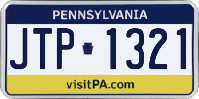 PA license plate JTP1321