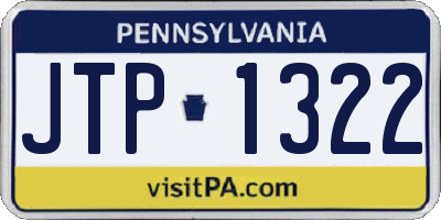 PA license plate JTP1322