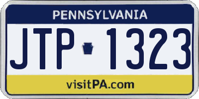 PA license plate JTP1323
