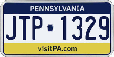PA license plate JTP1329