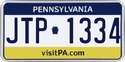 PA license plate JTP1334