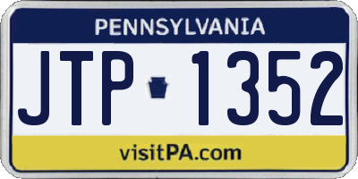 PA license plate JTP1352