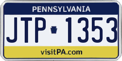 PA license plate JTP1353
