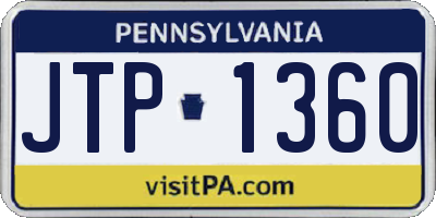 PA license plate JTP1360