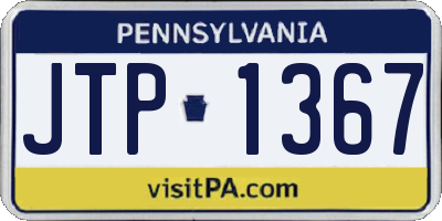 PA license plate JTP1367