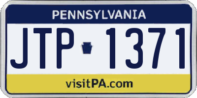 PA license plate JTP1371