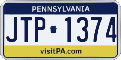 PA license plate JTP1374