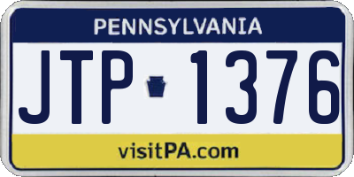 PA license plate JTP1376