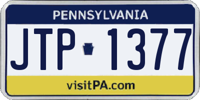 PA license plate JTP1377
