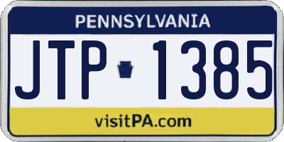 PA license plate JTP1385