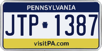 PA license plate JTP1387