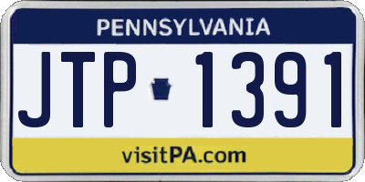 PA license plate JTP1391