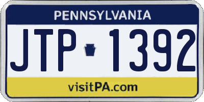 PA license plate JTP1392