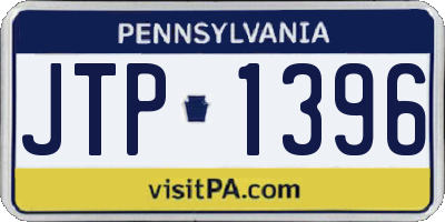 PA license plate JTP1396