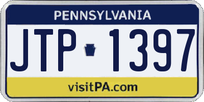 PA license plate JTP1397