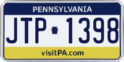 PA license plate JTP1398