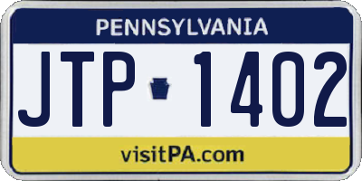 PA license plate JTP1402