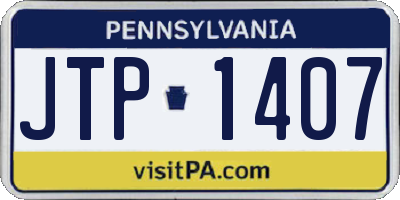 PA license plate JTP1407