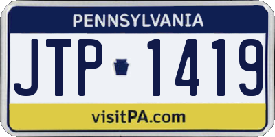 PA license plate JTP1419