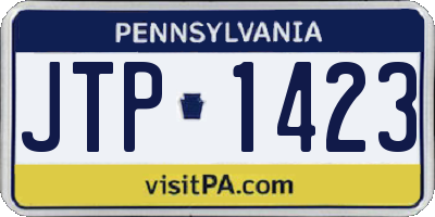 PA license plate JTP1423