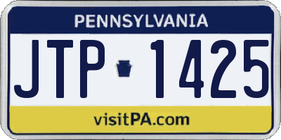 PA license plate JTP1425