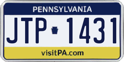 PA license plate JTP1431