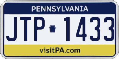 PA license plate JTP1433