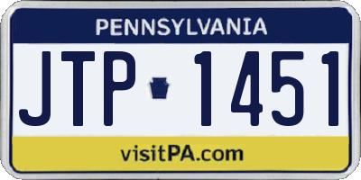 PA license plate JTP1451