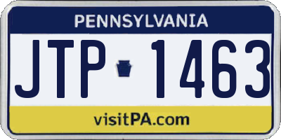 PA license plate JTP1463
