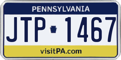 PA license plate JTP1467