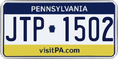 PA license plate JTP1502