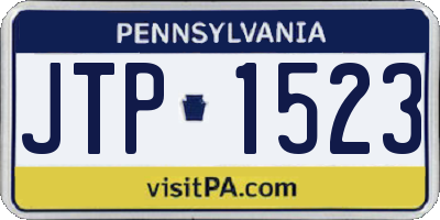 PA license plate JTP1523