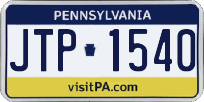 PA license plate JTP1540
