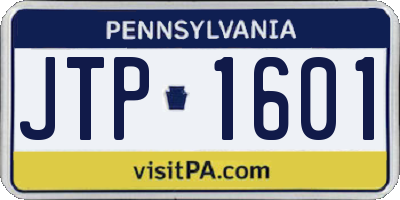 PA license plate JTP1601