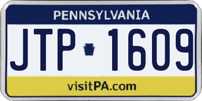 PA license plate JTP1609