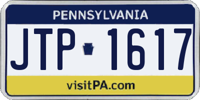 PA license plate JTP1617