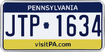 PA license plate JTP1634