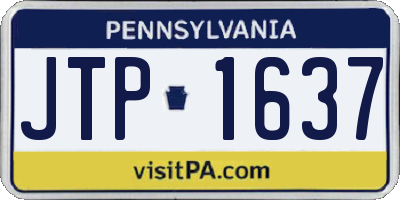 PA license plate JTP1637