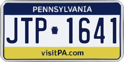 PA license plate JTP1641
