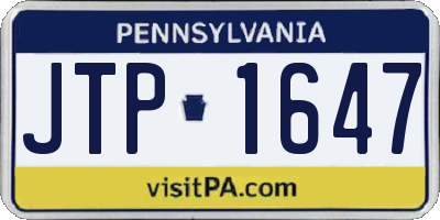PA license plate JTP1647