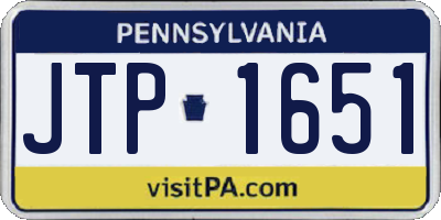 PA license plate JTP1651