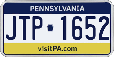 PA license plate JTP1652