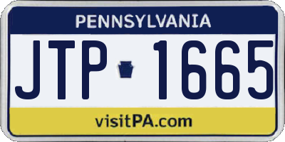 PA license plate JTP1665