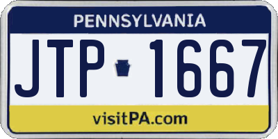 PA license plate JTP1667