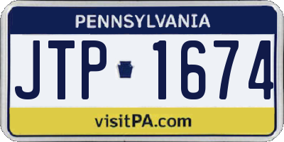 PA license plate JTP1674