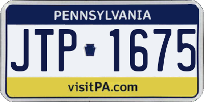 PA license plate JTP1675